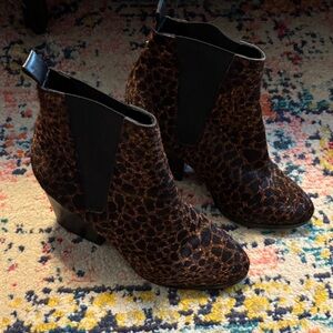 The Kooples Leopard-Print Chelsea Ankle Boots - Brown/Black